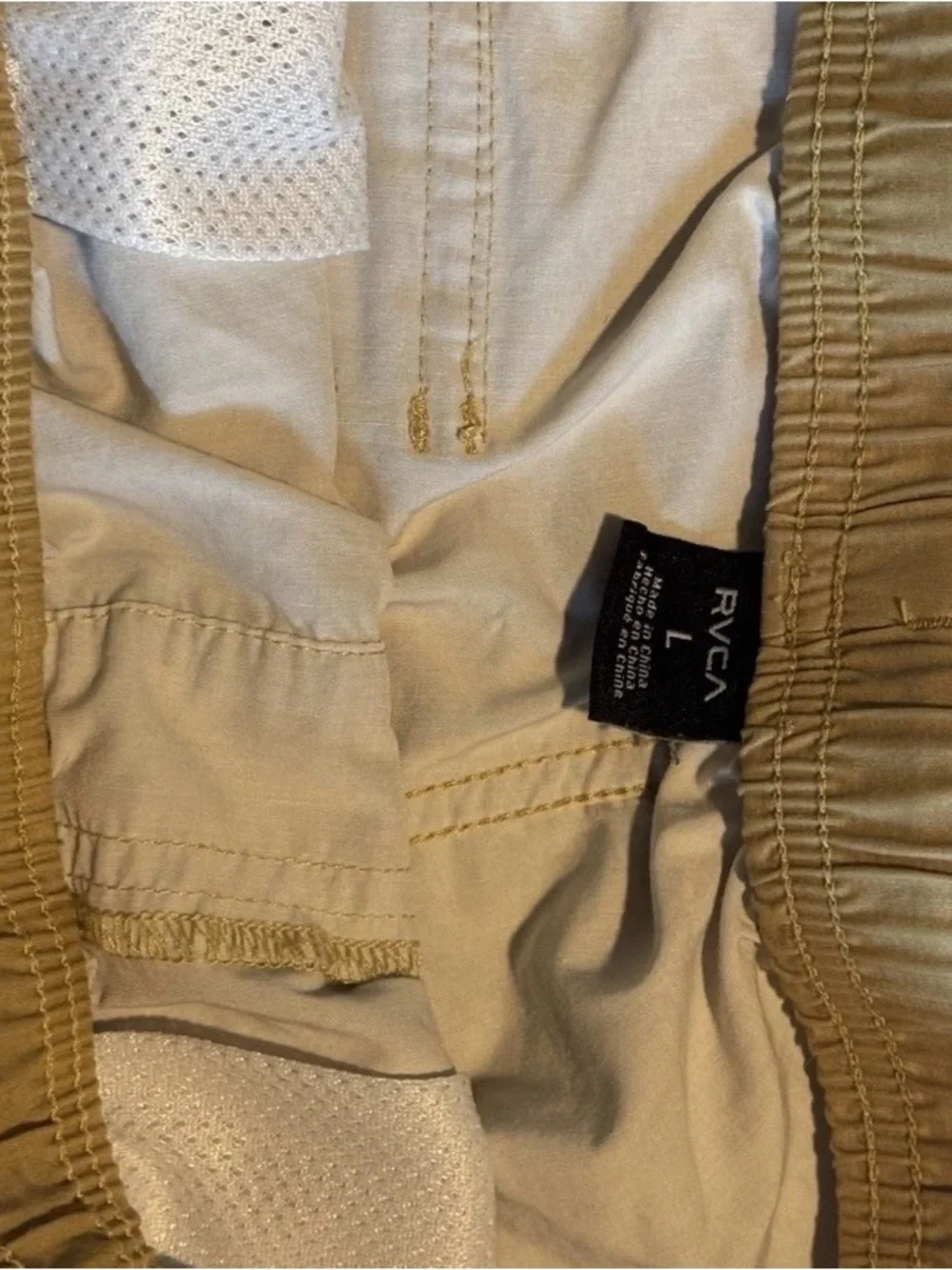 RVCA Youth Large Light Blue and Khaki Swim Trunks